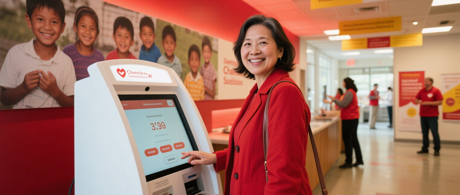 Borne libre-service pour les associations caritatives