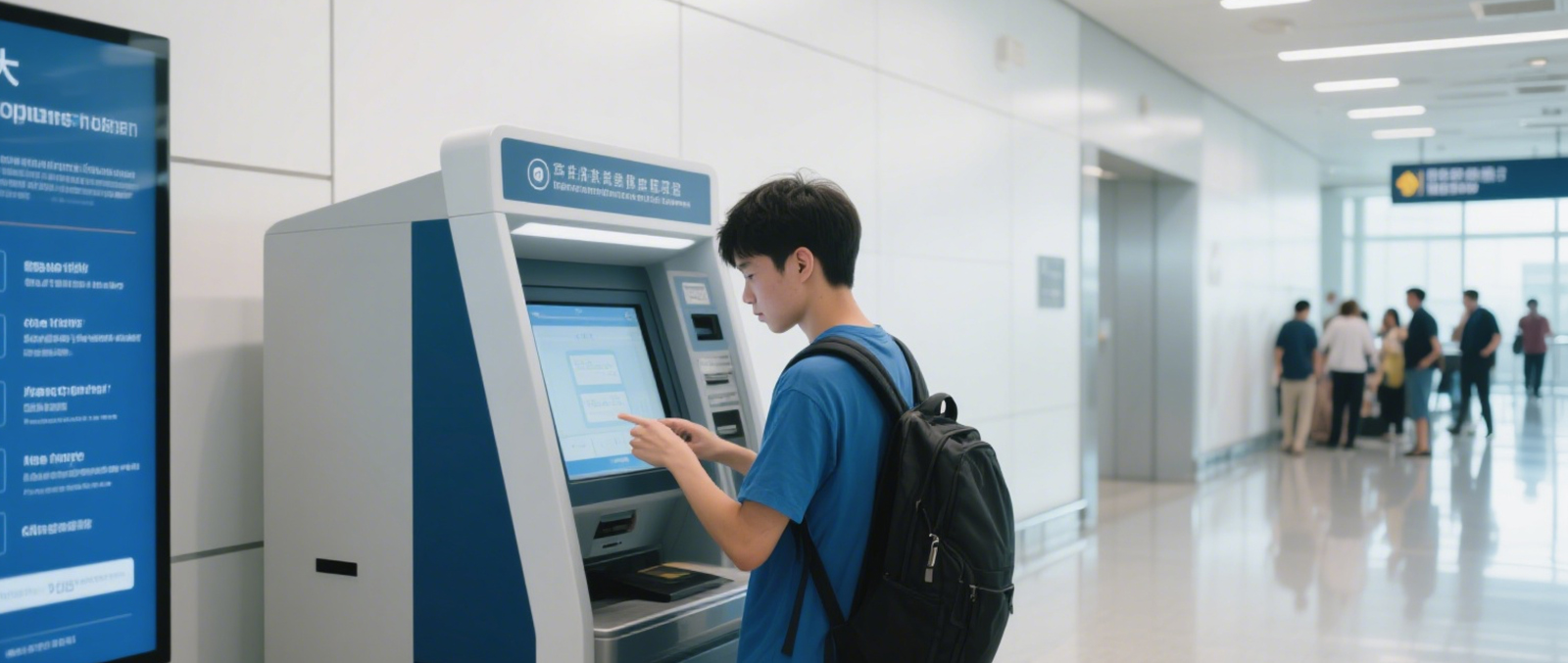 Borne libre-service d'entrée et de sortie des douanes